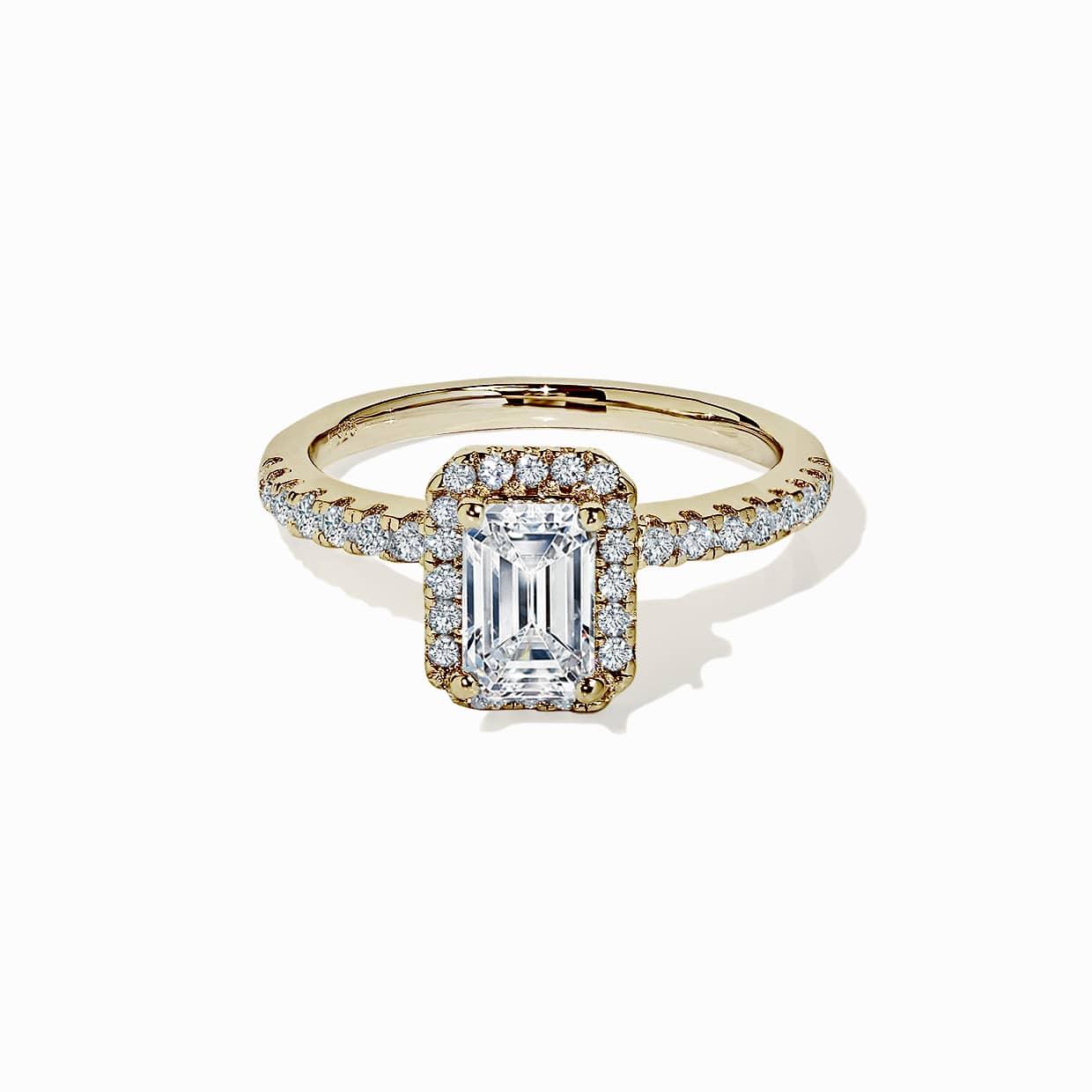 Oxford Klassisk Radiant Halo Ring Med Sten Forgyldt Sterlingsølv