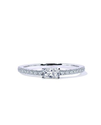 Oxford Loveable Ring Med Radiant Hvid Sten   Sterling Sølv