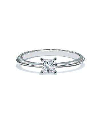 Portofino Forlovelsesring Med Hvidgulds Solitaire Firkantet Diamant