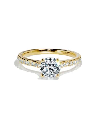 Oxford Solitaire Ring Med Sten   Forgyldt Sterlingsølv