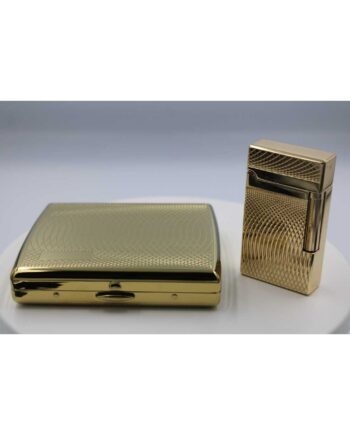Pakketilbud Med Luigi Ricci Jet Lighter Af Derui Guld   Jean Claude Cigaretetui Guld