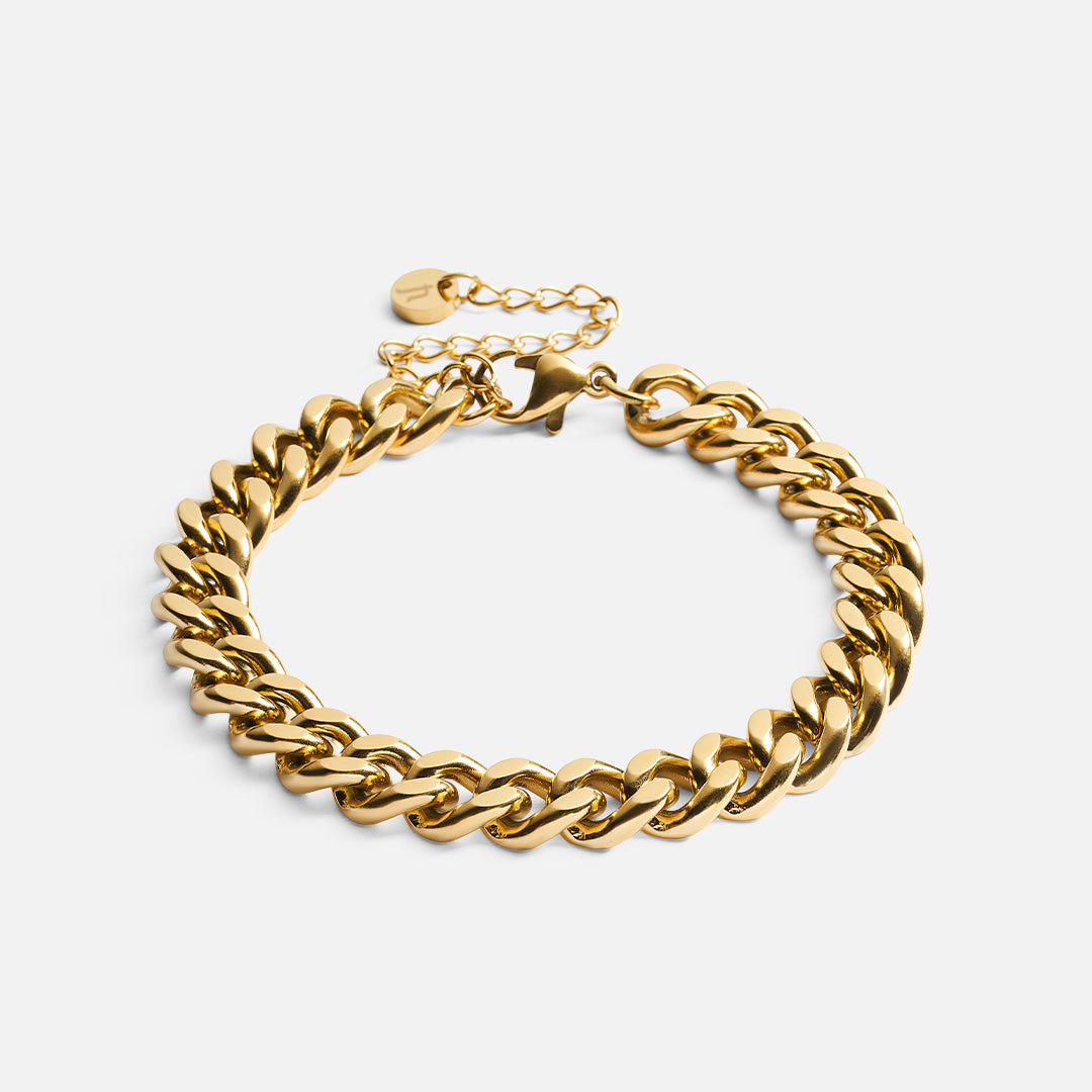 Panser Facet Armbånd 18k Guldbelagt 8mm