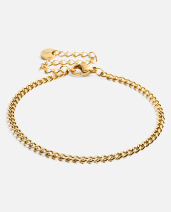 Panser Facet Armbånd 18k Guldbelagt 3mm