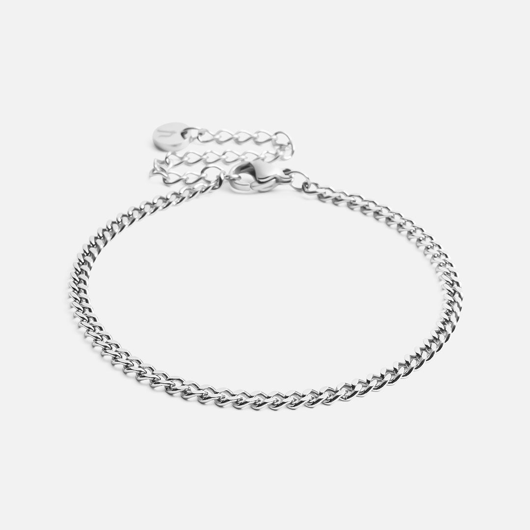 Panser Facet Armbånd Sølvfarvet 3mm
