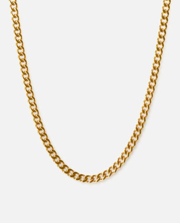 Panser Facet Halskæde 18k Guldbelagt 4mm
