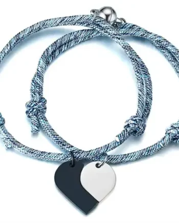 Par Armbånd   Reb Og Hjerte   Rustfri Stål   Stk