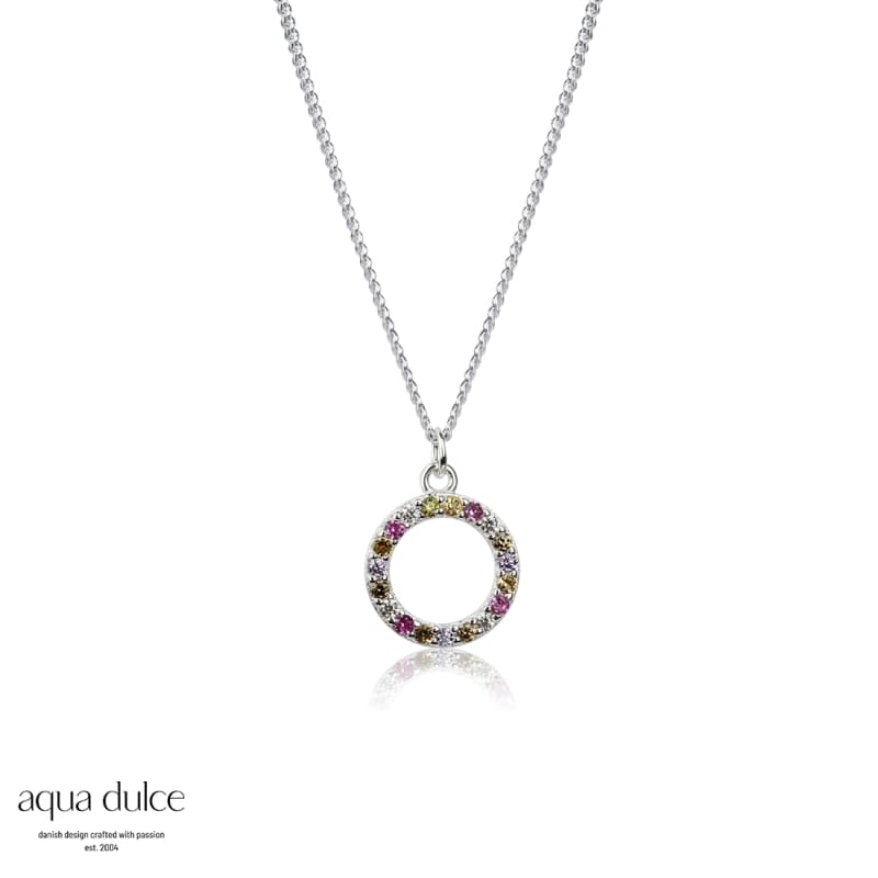 Pastel Circle Necklace   Silver