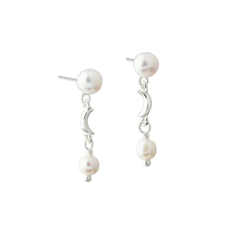 Pearl Moon Earstud   Silver