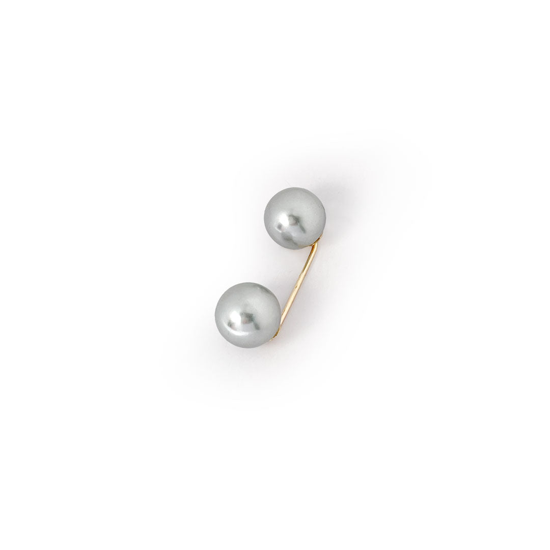 Pearlpin Grey Tøjnål Til Bukser  Kjoler Mm  Forgyldt Med Grå Perler