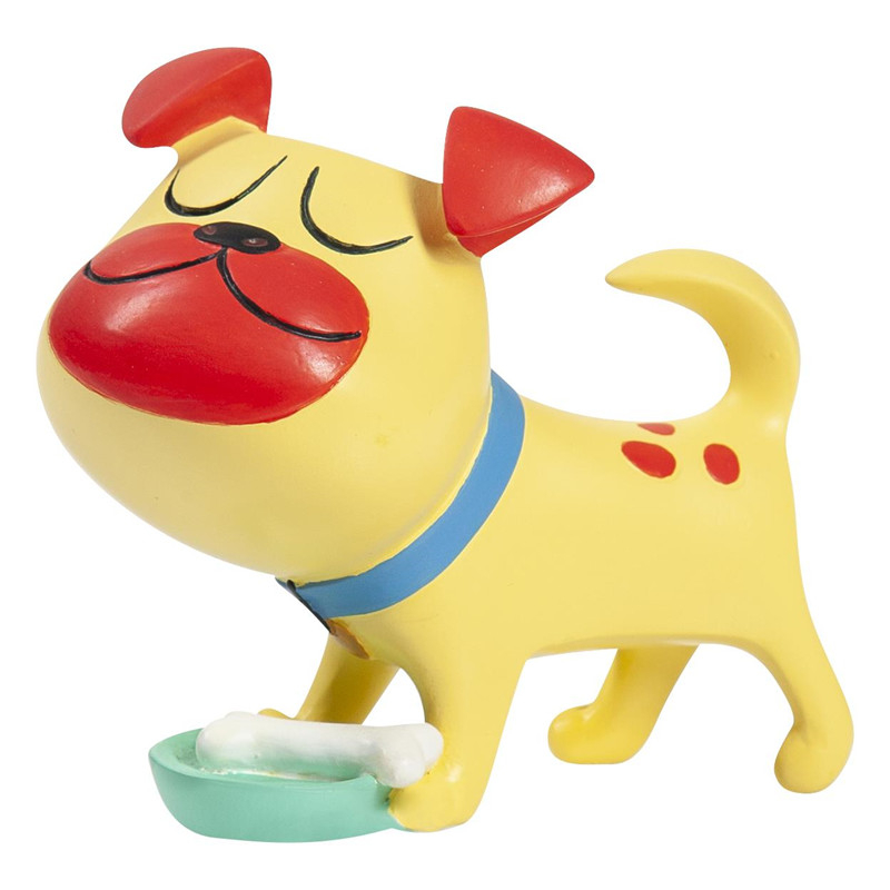Pepper Med Hundeskål Skøn Humoristisk Hunde Figur Til Pynt