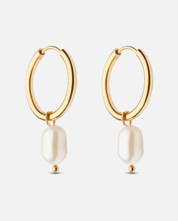 Perle Hoops Ferskvandsperler 18k Guldbelagt 18mm