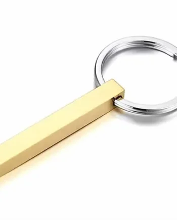 Pine Nøglering 5cm Golden Steel