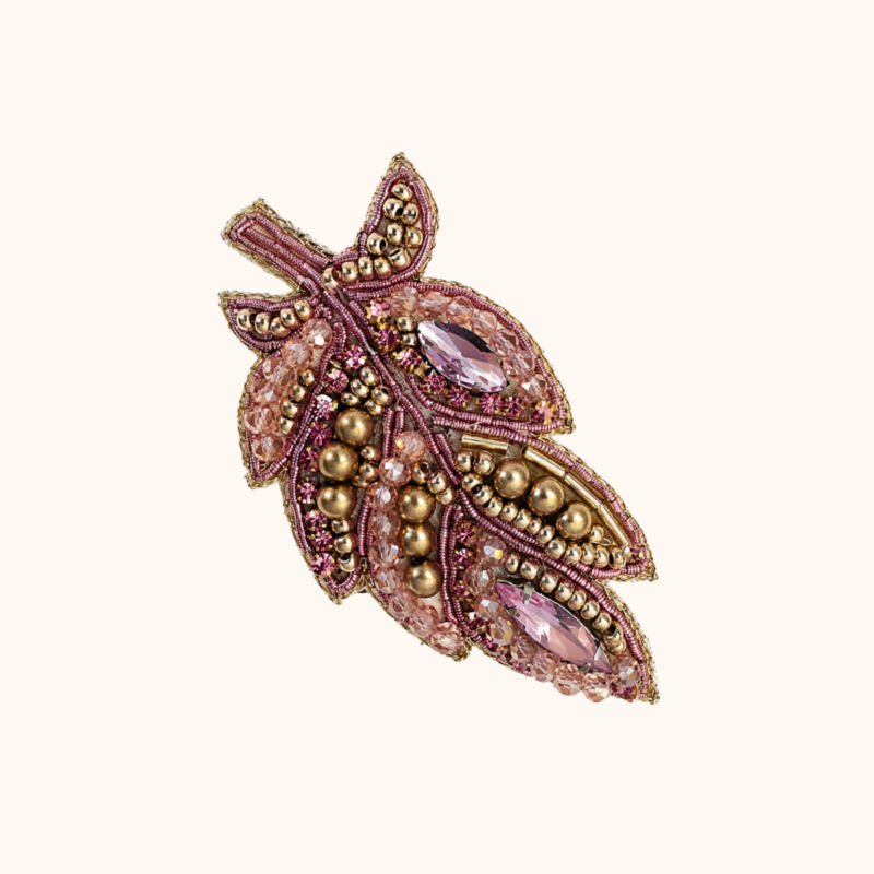 Pink Leaf   Brooch