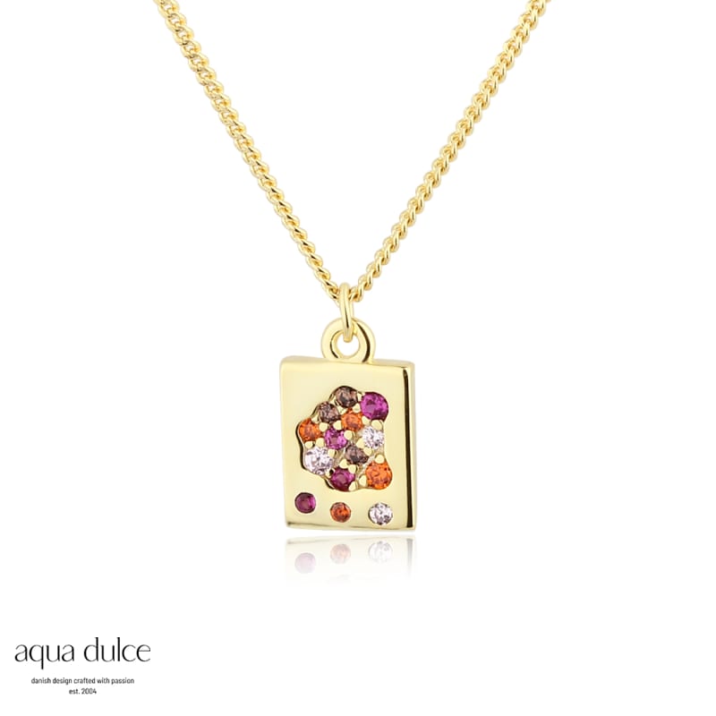 Pink Stardust Necklace   Golden