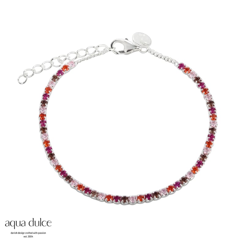 Pink Tennis Bracelet   Silver