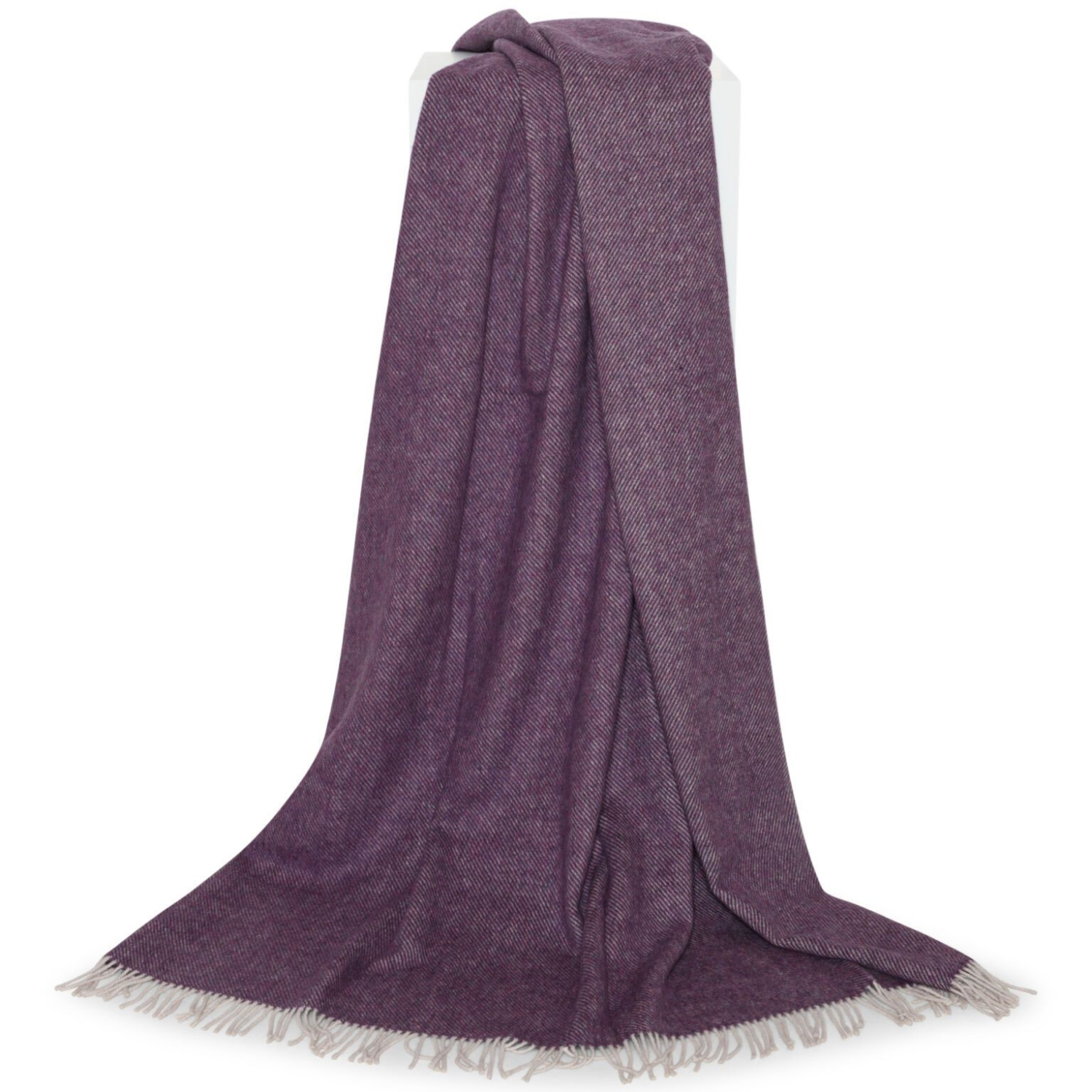 Plaid Violet Melange Lækker Blød Kvalitet Med Uld Og Alpaca