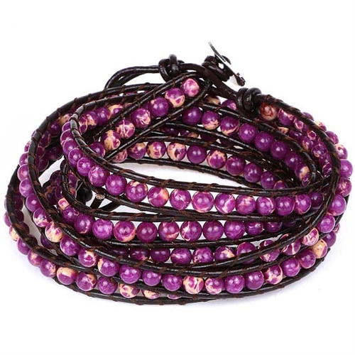 Purple Jasper Perlearmbånd