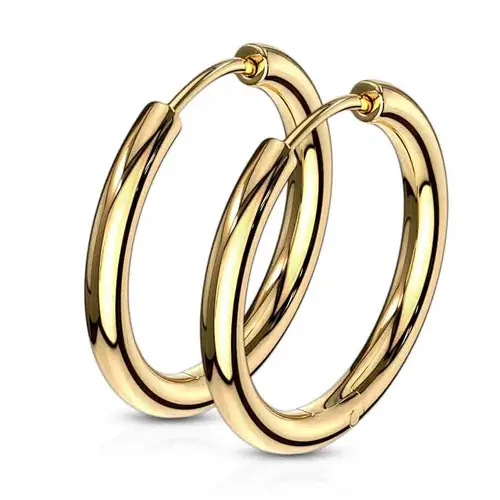 Pvd ørering   Forgyldt ædelstål 18mm