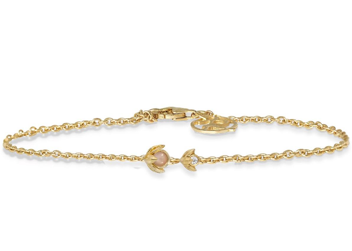 Rabinovich Armbånd Forgyldt Med Peach Månesten Water Lily