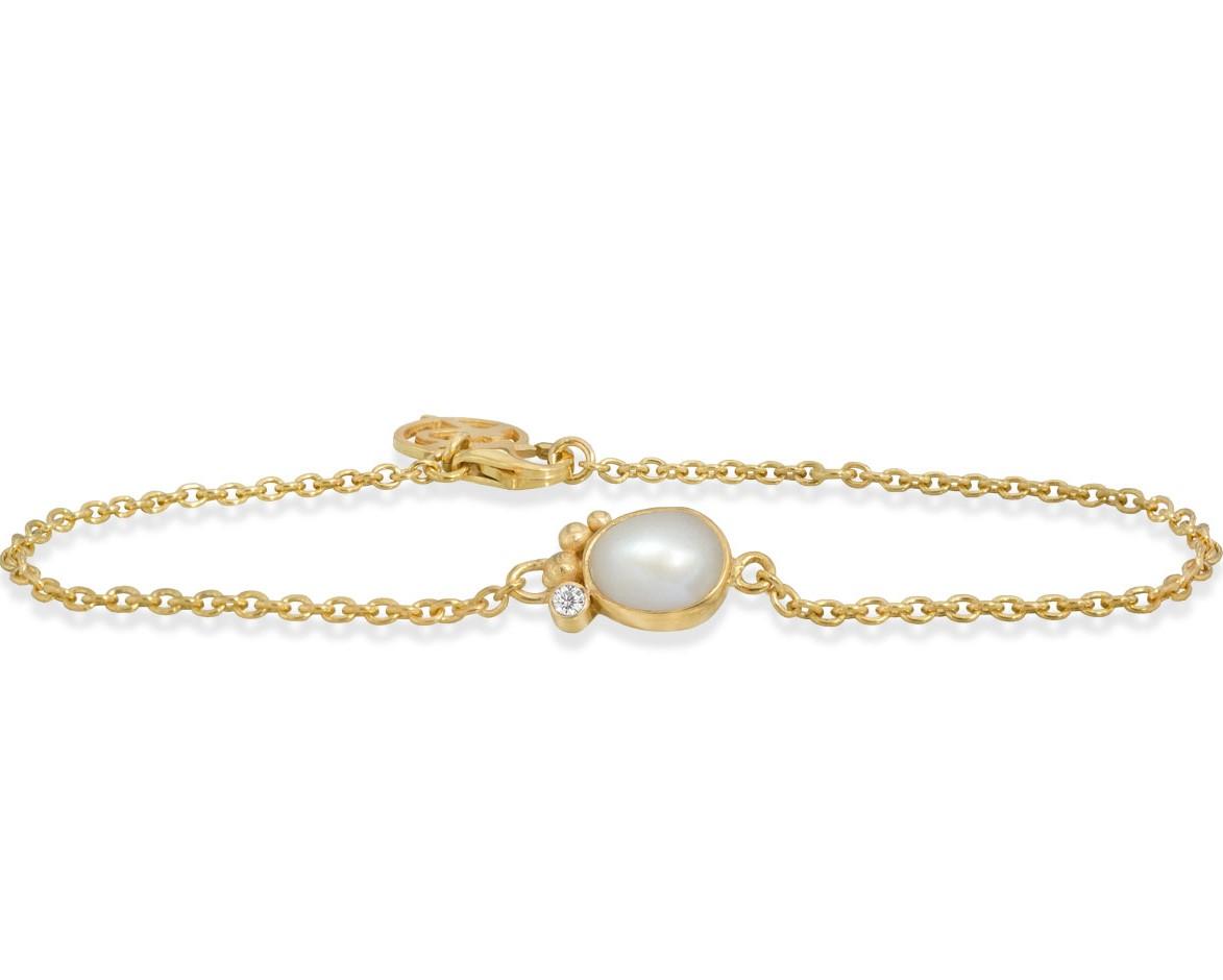 Rabinovich Forgyldt Armbånd Med Hvid Perle Pleasant Pearl
