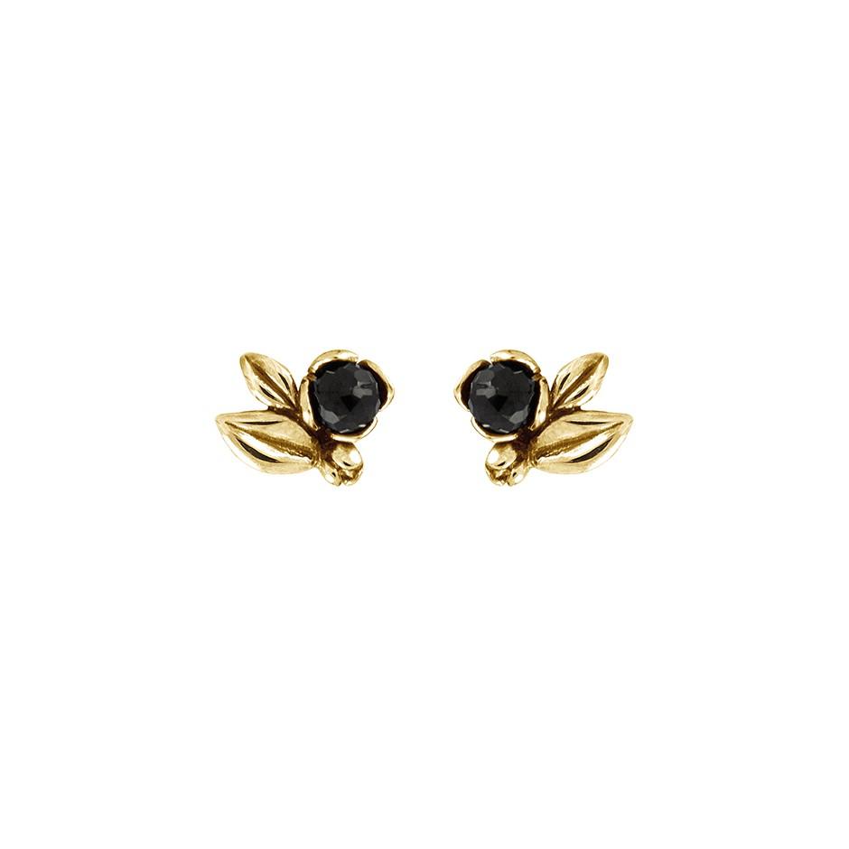 Rabinovich Forgyldt ørestikker Med Sort Spinel Inner Secret