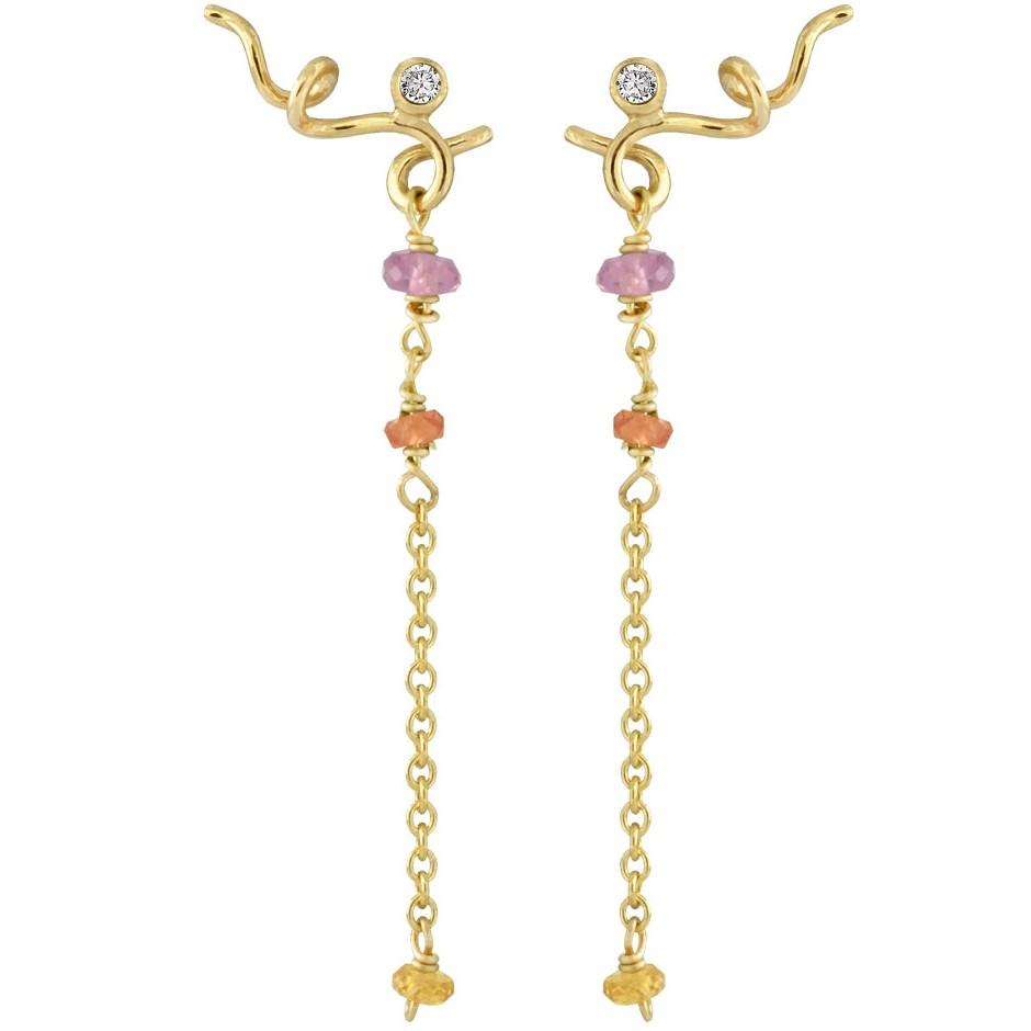 Rabinovich Guldøreringe Med Safir Og Diamant Sweet Twist