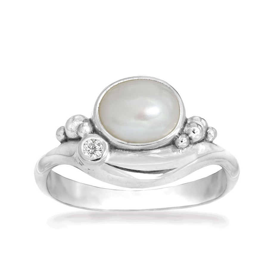 Rabinovich Sølv Ring Med Hvid Perle Pleasant Pearl Størrelse 51