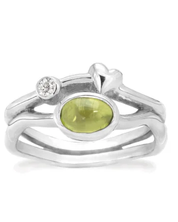 Rabinovich Sølv Ring Med Peridot Rainforest Dew Størrelse 51