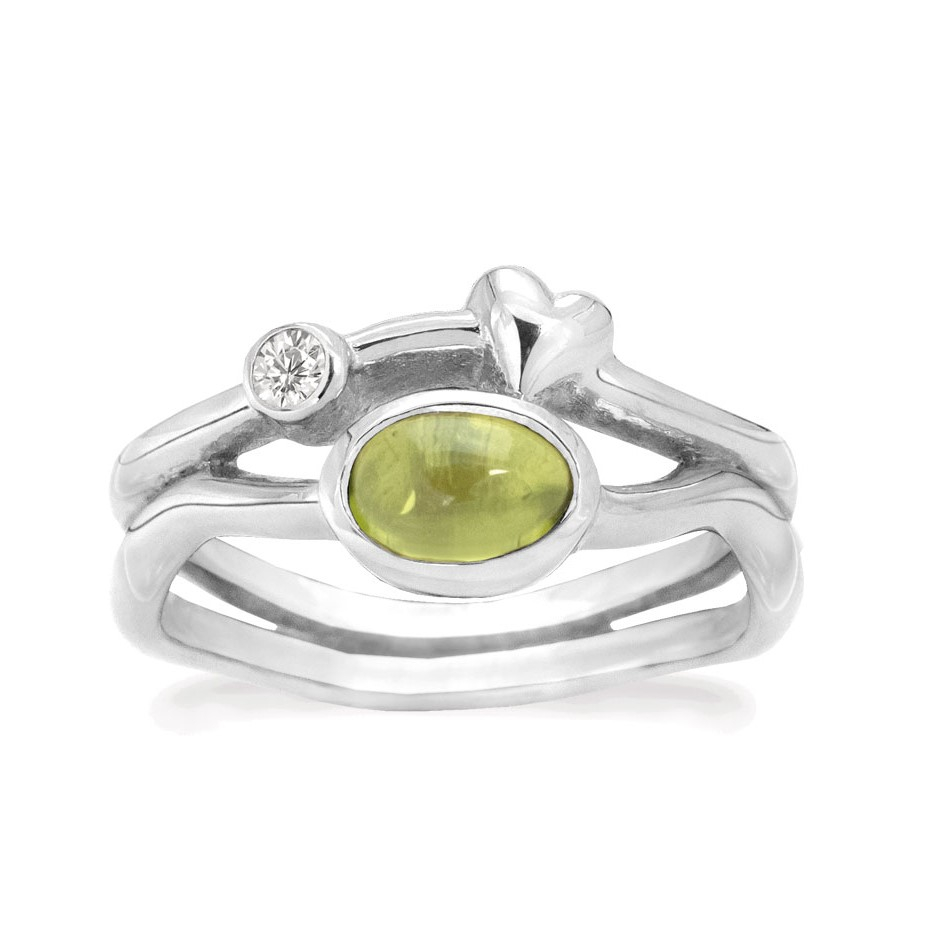 Rabinovich Sølv Ring Med Peridot Rainforest Dew Størrelse 51