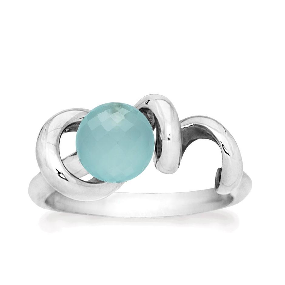 Rabinovich Sølv Ring Med Sten Calcedon Soft Line Størrelse 51