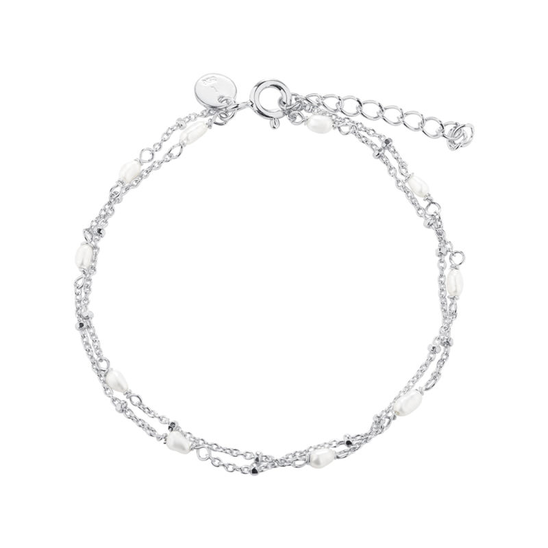 Rice Dot Double Bracelet    Silver