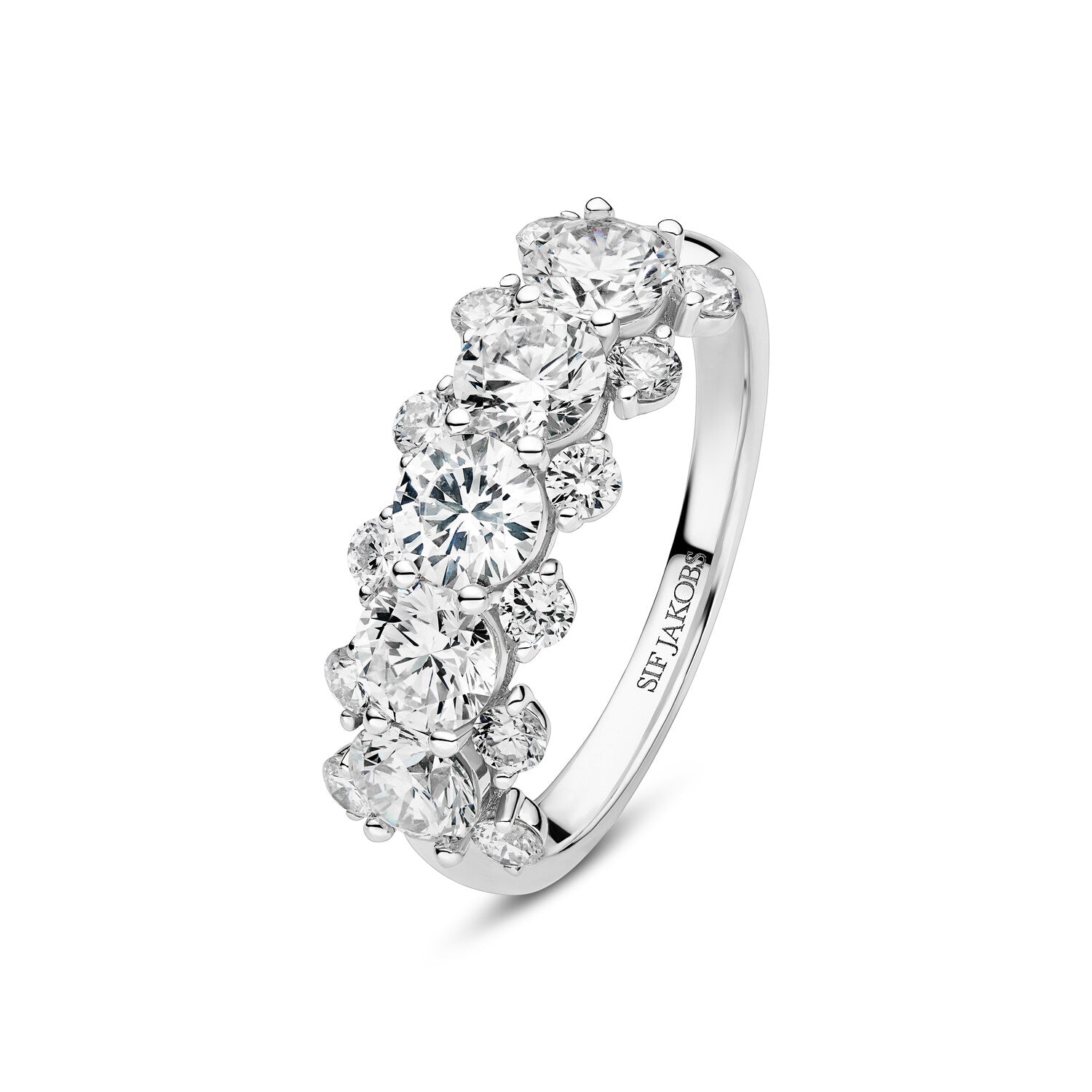 Ring Fior Grande 14 Kt  Guld El  Hvidguld   30 Ct Tw  -  Vs Lab-grown Diamanter