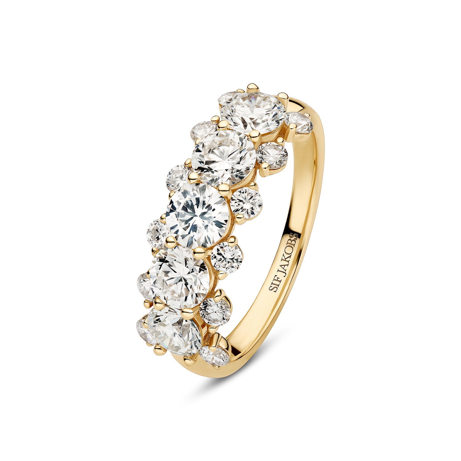 Ring Fior Grande 14 Kt  Guld El  Hvidguld   30 Ct Tw  -  Vs Lab-grown Diamanter