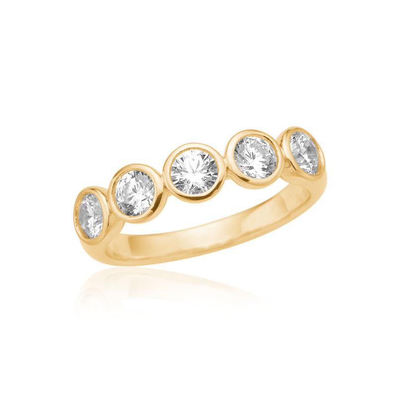 Ring   Guldbelagt Sølv Med Store Zirkonia 61