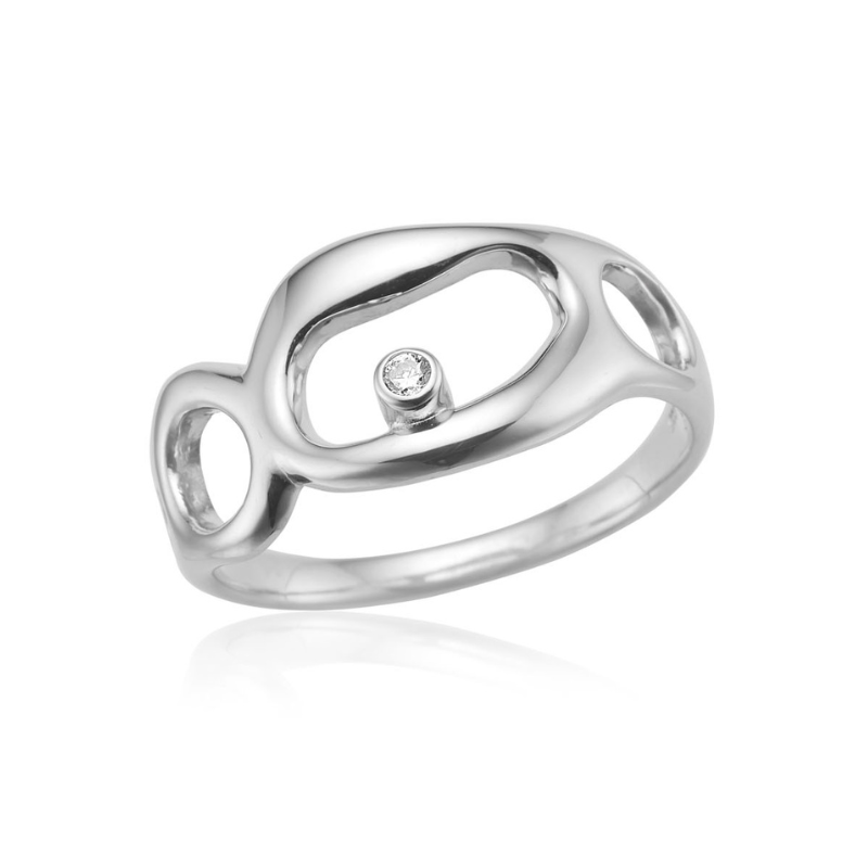 Ring   Sølv Med Zirkonia 63