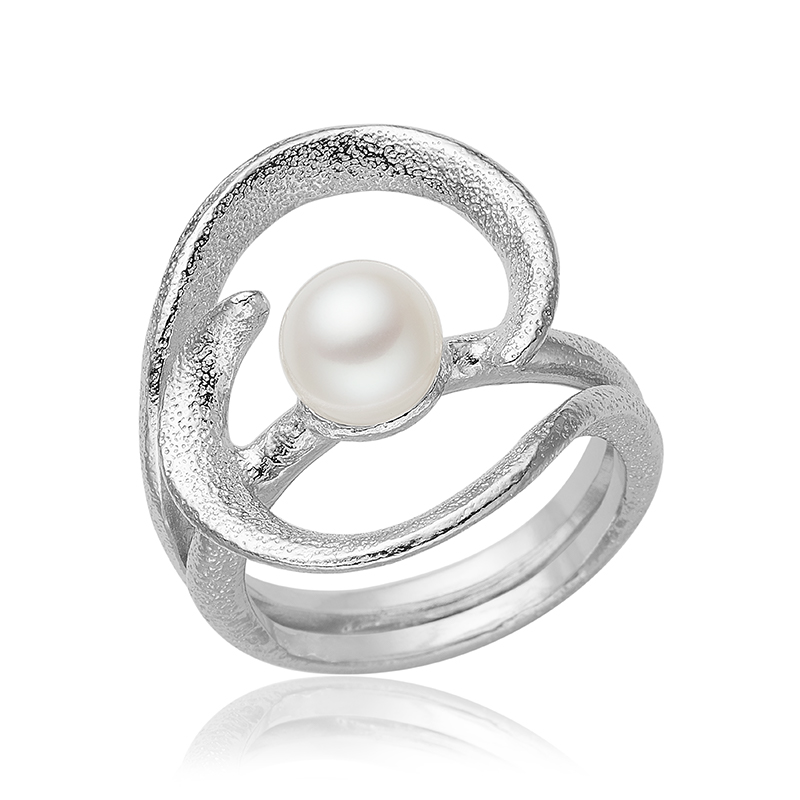 Ring Med Hvid Ferskvandsperle 68