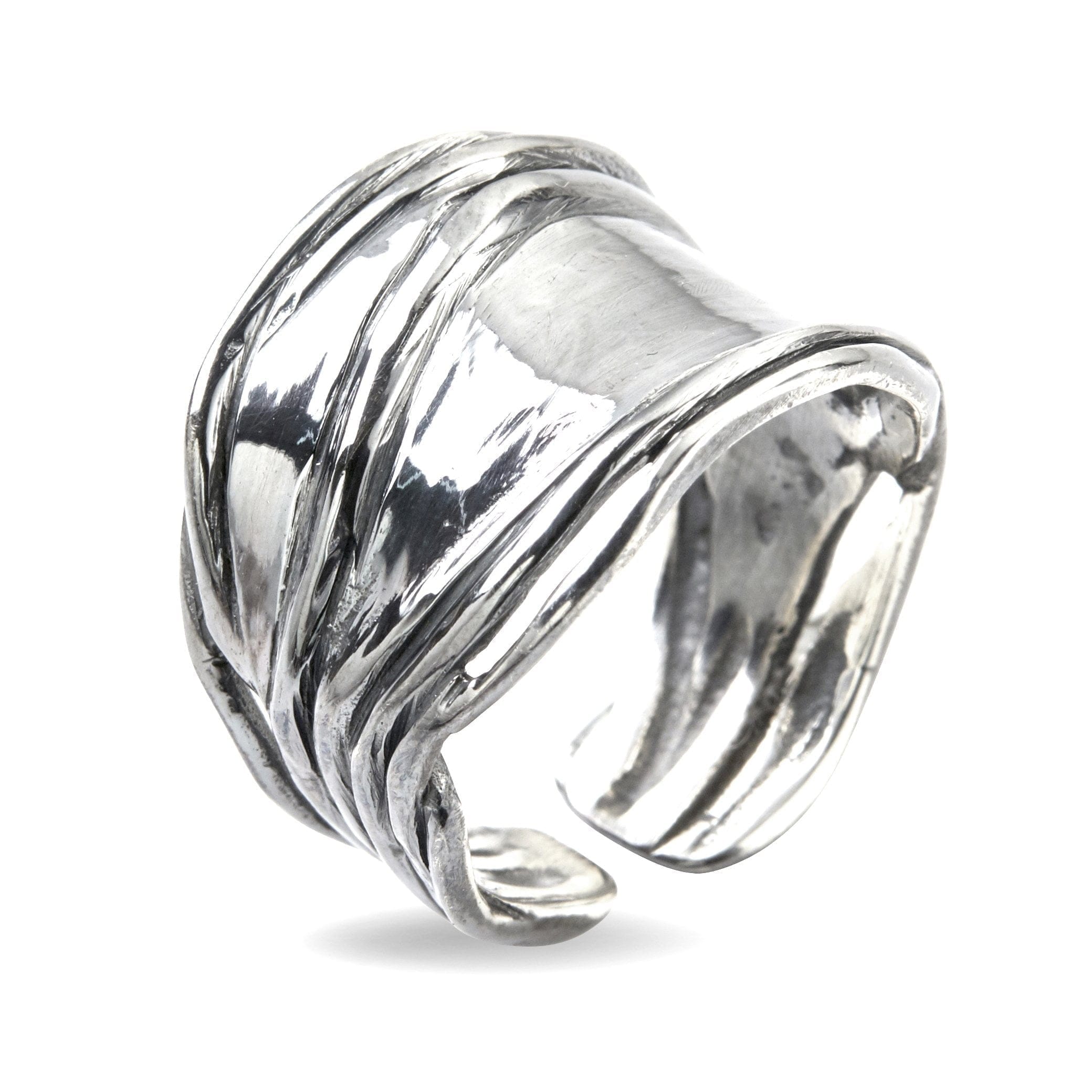 Ring Nebula Silver Slim Polished 52