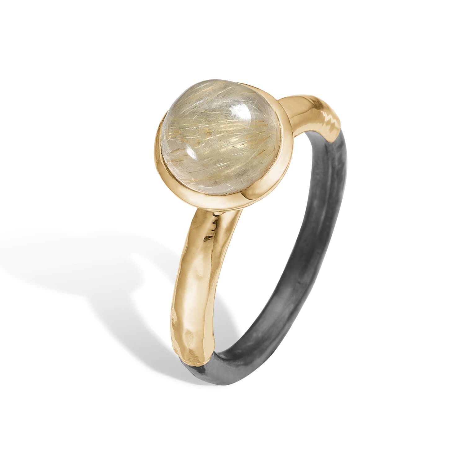 Ring Victoria Rose Rutile Qtz Cab8mm 52