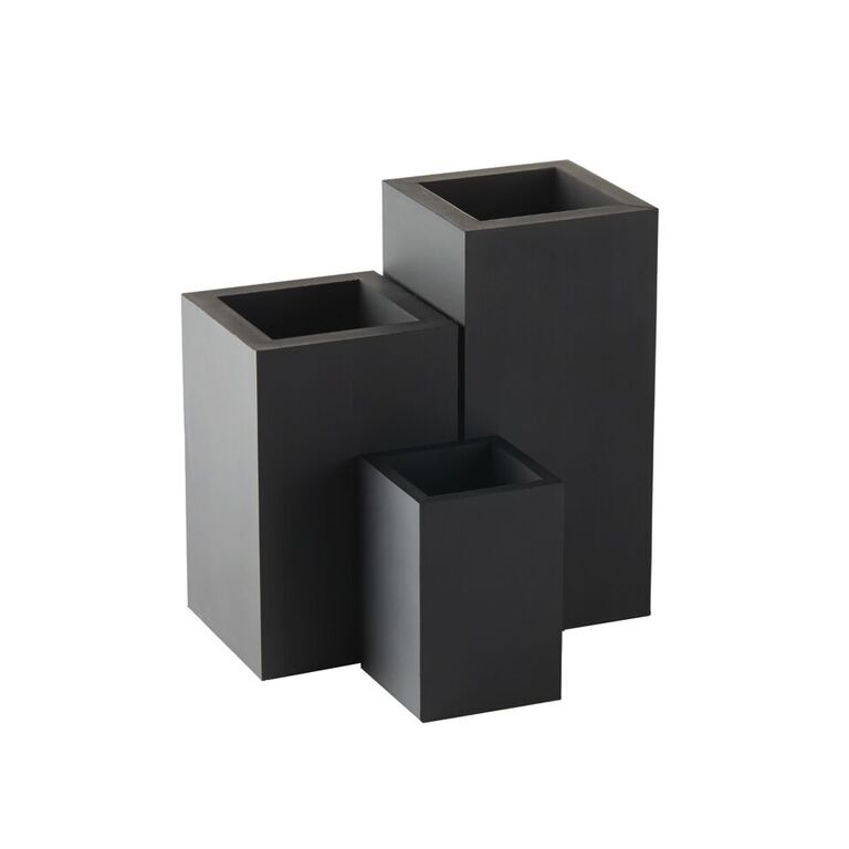 Sej Design Rektangulær Beholder   Sort Gummi Fra 110 - Kr  Vaser    Størrelser  Hurtig Levering  Størrelse 11x11x23 Cm Stor