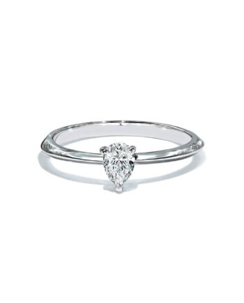 Oxford Silver Pear Solitaire Ring
