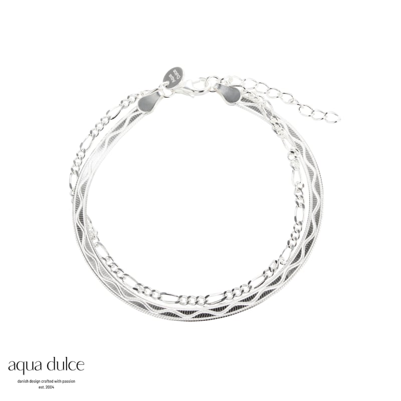 Snake   Figaro Bracelet   Silver