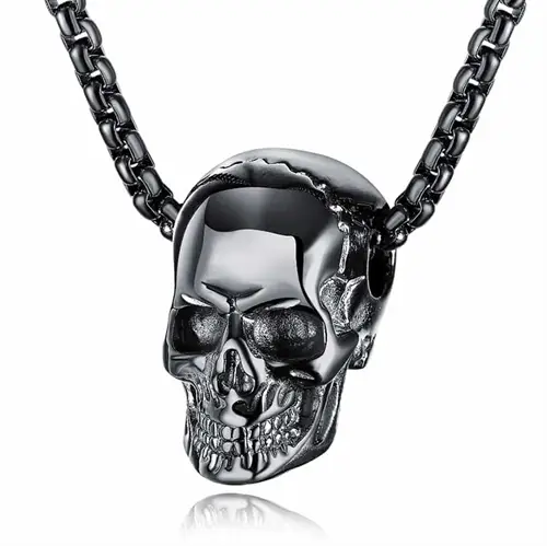 Sort Skull Halssmykke