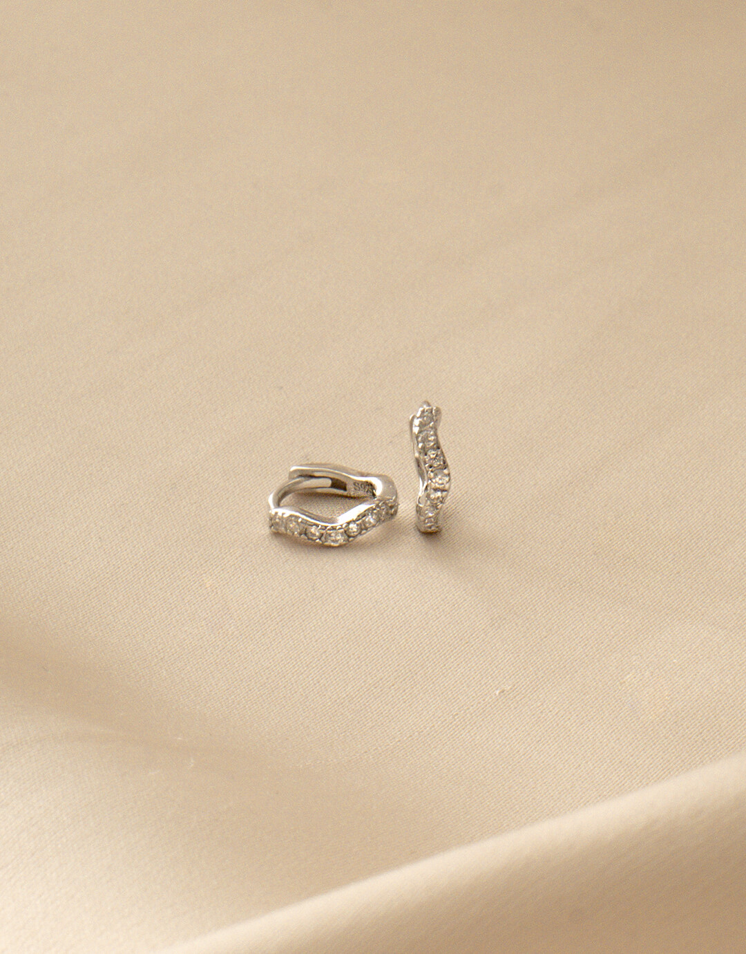 Sparkle Wave   Mm Sølv Hoops