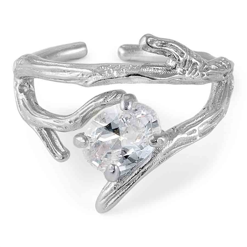 Sterling Sølv Ring Med Cz Sten
