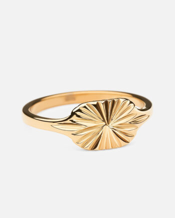 Sun Signet Oval Ring 18k Guldbelagt