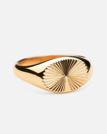 Sun Signet Wide Ring 18k Guldbelagt
