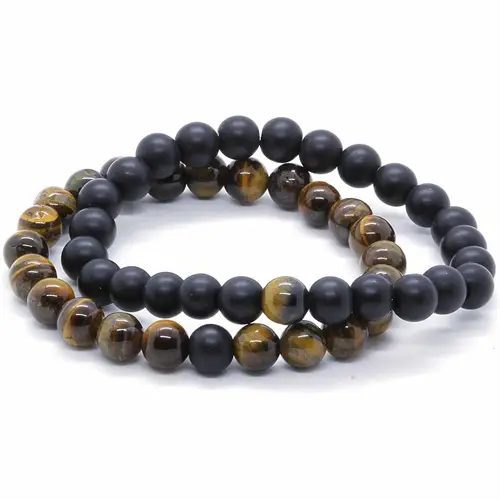 Tigereye Og Laveperler Armbånd   Stk