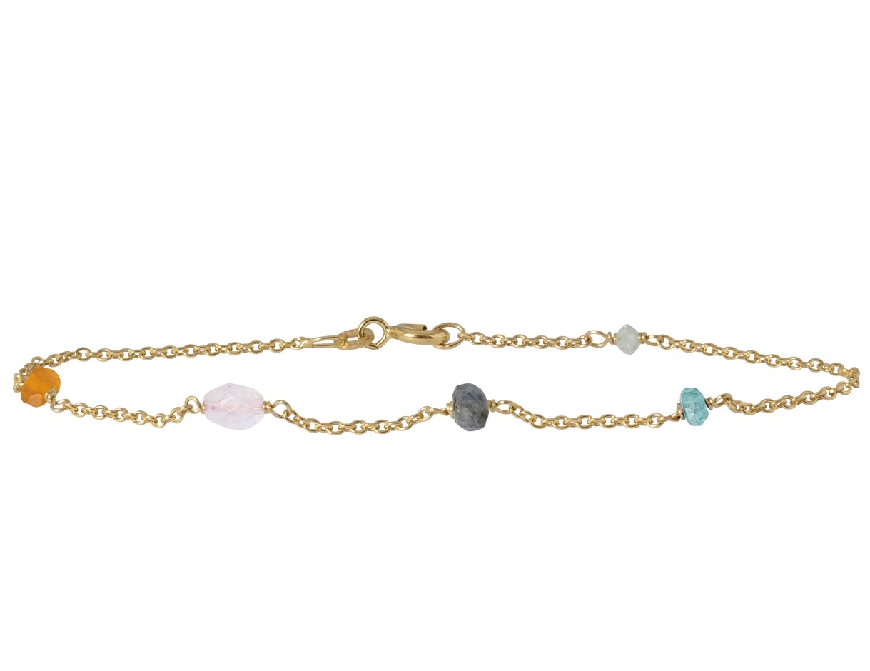 Tilbud Guldarmbånd Med Sten  Spar 40  Rabinovich Armbåd   Guld Med Rosenkvarts  Pink Safir  Grå Safir Og Apetite