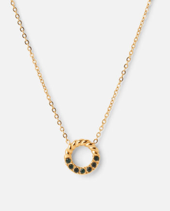 Twisted Green Zirkon Halskæde 18k Guldbelagt