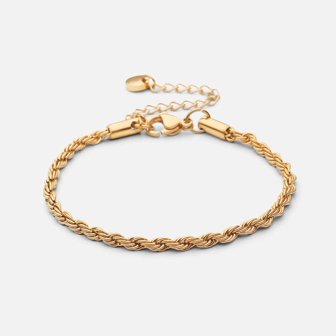 Twisted Rope Armbånd 18k Guldbelagt 3mm